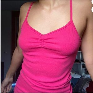 simple y2k bright pink tank top